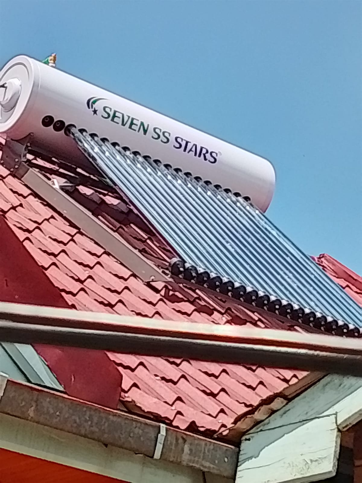 Solar water heater on rooftop
